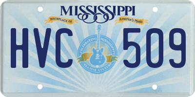 MS license plate HVC509