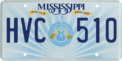 MS license plate HVC510