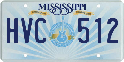 MS license plate HVC512