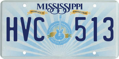 MS license plate HVC513