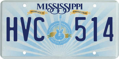 MS license plate HVC514