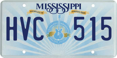 MS license plate HVC515