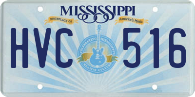 MS license plate HVC516