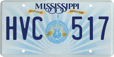 MS license plate HVC517