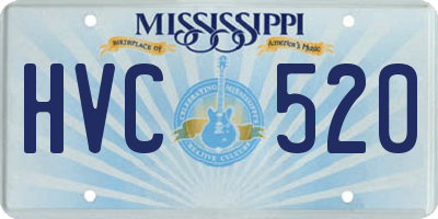 MS license plate HVC520