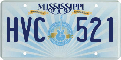 MS license plate HVC521