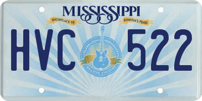MS license plate HVC522