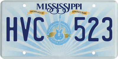 MS license plate HVC523