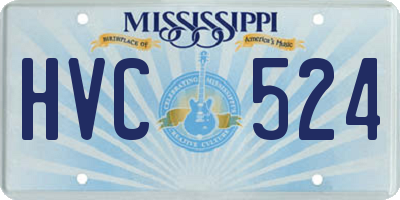 MS license plate HVC524