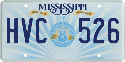 MS license plate HVC526