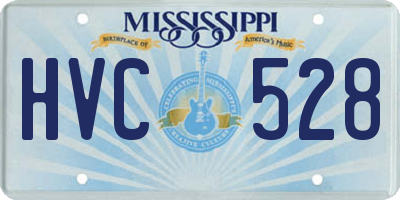 MS license plate HVC528