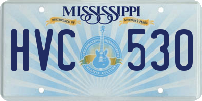 MS license plate HVC530