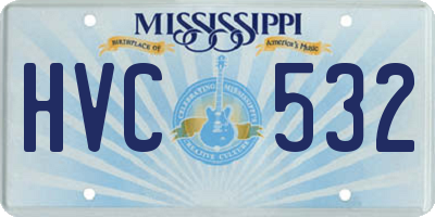 MS license plate HVC532
