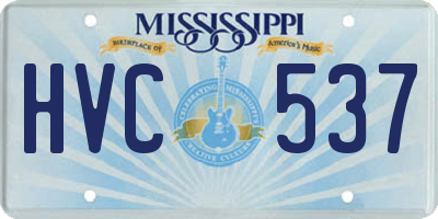 MS license plate HVC537