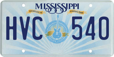 MS license plate HVC540