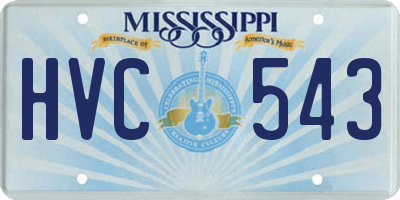 MS license plate HVC543