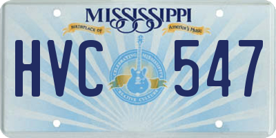 MS license plate HVC547
