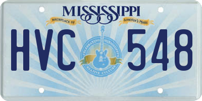 MS license plate HVC548
