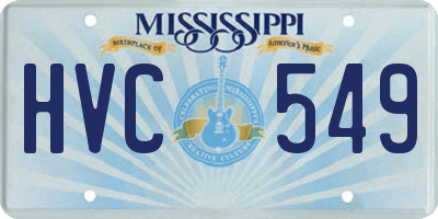 MS license plate HVC549