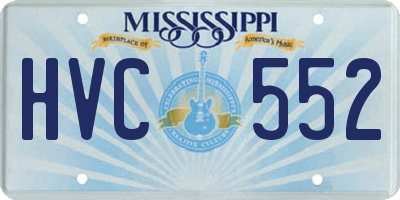 MS license plate HVC552