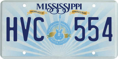 MS license plate HVC554