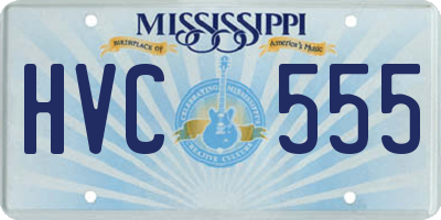 MS license plate HVC555