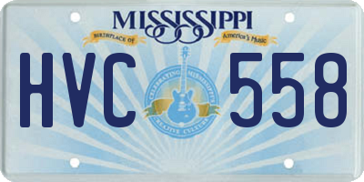 MS license plate HVC558