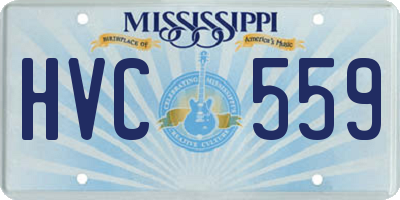 MS license plate HVC559
