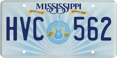 MS license plate HVC562