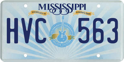 MS license plate HVC563