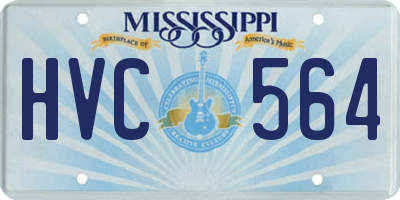 MS license plate HVC564