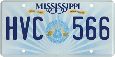 MS license plate HVC566