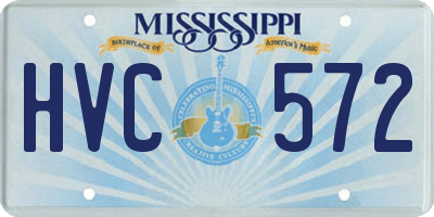 MS license plate HVC572
