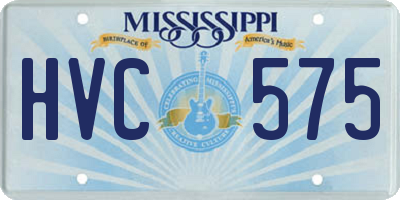 MS license plate HVC575