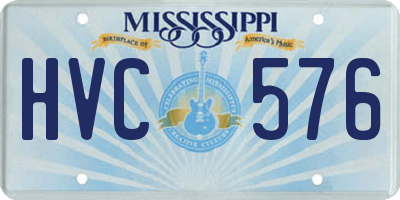 MS license plate HVC576