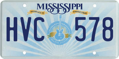 MS license plate HVC578