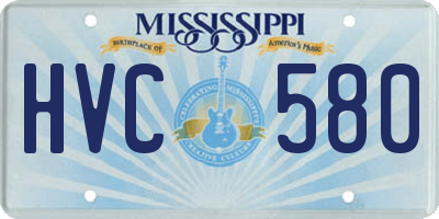 MS license plate HVC580