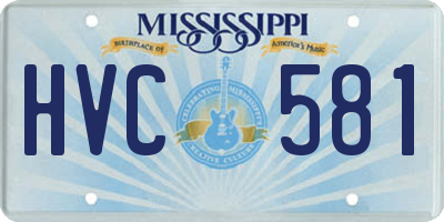 MS license plate HVC581