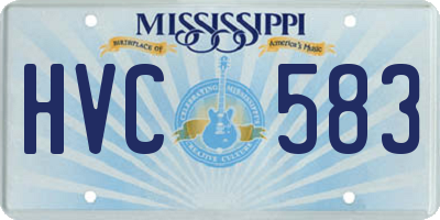 MS license plate HVC583