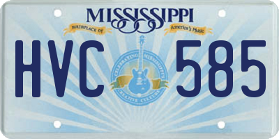 MS license plate HVC585
