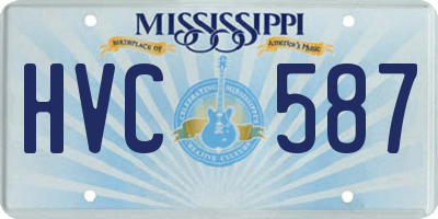MS license plate HVC587