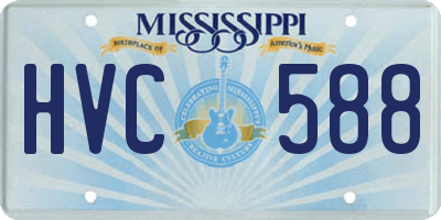 MS license plate HVC588