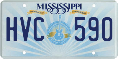 MS license plate HVC590