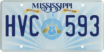 MS license plate HVC593