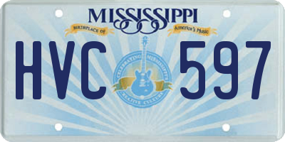 MS license plate HVC597