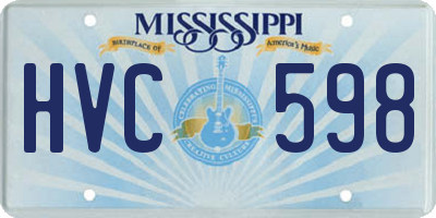 MS license plate HVC598
