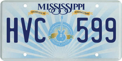 MS license plate HVC599