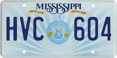 MS license plate HVC604