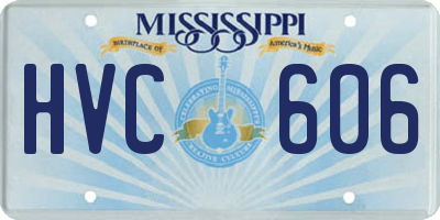 MS license plate HVC606