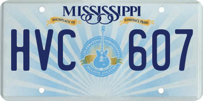 MS license plate HVC607